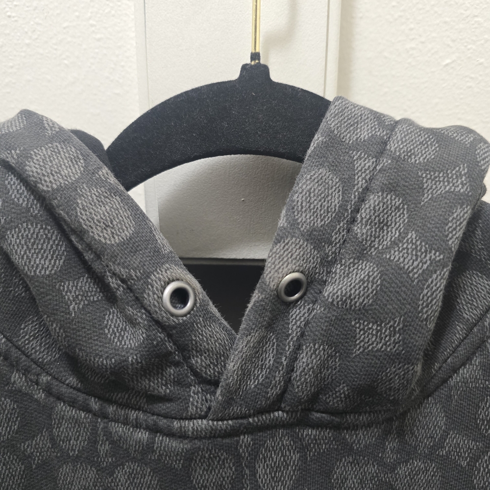 Coach Signature Monogram Rexy Hoodie in Charcoal Gray - Picture 7 of 13